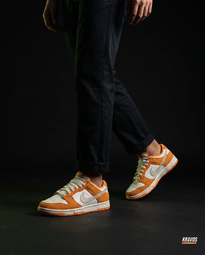 NK Leather Panelled Low Court Trainer Mixed 1 White Orange