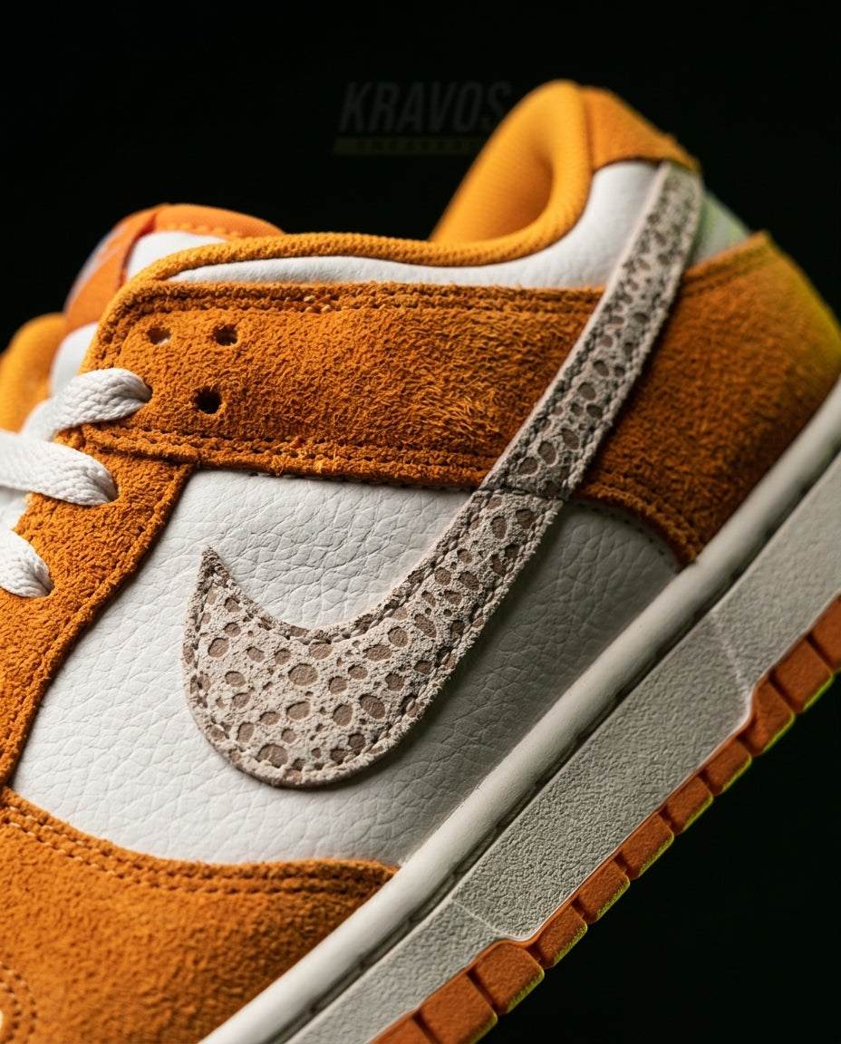 NK Leather Panelled Low Court Trainer Mixed 1 White Orange