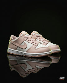 NK Leather Panelled Low Court Trainer White White Pink