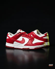 NK Leather Panelled Low Court Trainer Mixed 3 White Red