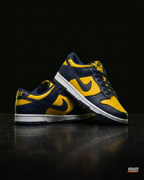 NK Leather Panelled Low Court Trainer Mixed 3 Yellow Navy White