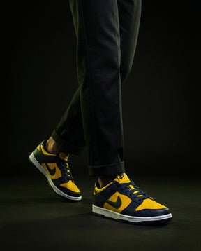 NK Leather Panelled Low Court Trainer Mixed 3 Yellow Navy White