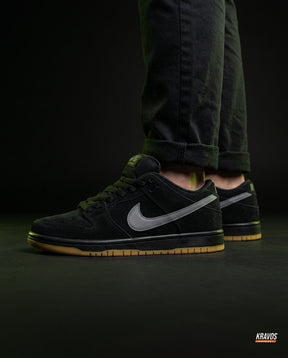 NK Leather Panelled Skate Trainer Black Black Gum