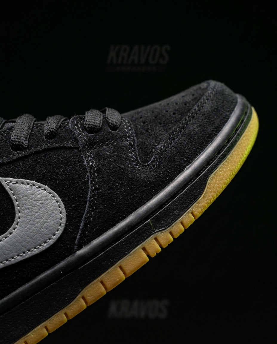 NK Leather Panelled Skate Trainer Black Black Gum
