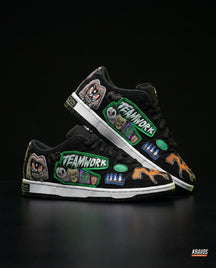 NK Leather Panelled Skate Trainer Black Black Multicolour