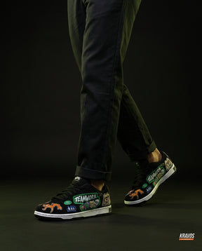 NK Leather Panelled Skate Trainer Black Black Multicolour