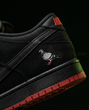 NK Leather Panelled Skate Trainer Black Black Red