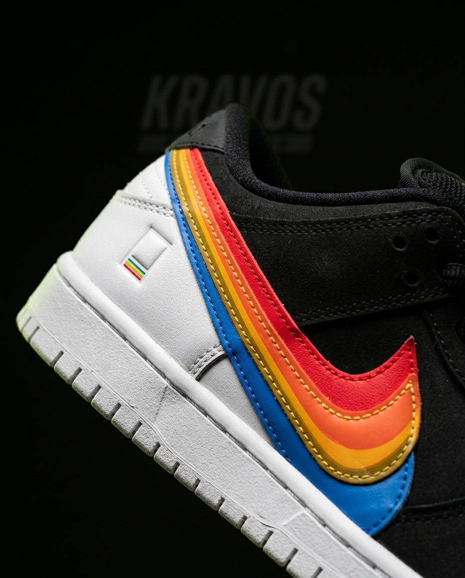 NK Leather Panelled Skate Trainer Mixed 1 Black White Multicolor
