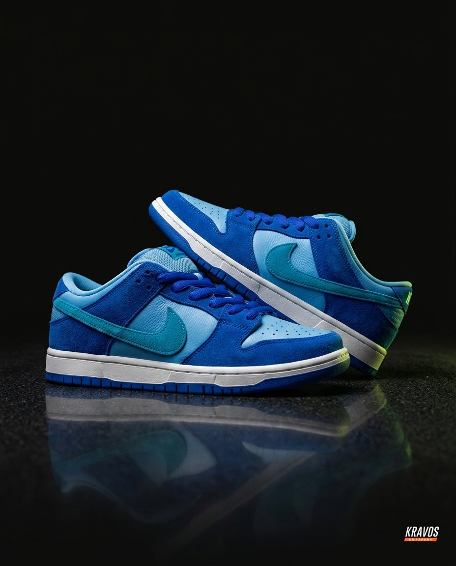 NK Leather Panelled Skate Trainer Mixed 2 Blue Royal