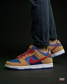 NK Leather Panelled Skate Trainer Mixed 1 Blue Tan Red