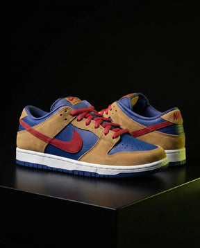 NK Leather Panelled Skate Trainer Mixed 1 Blue Tan Red