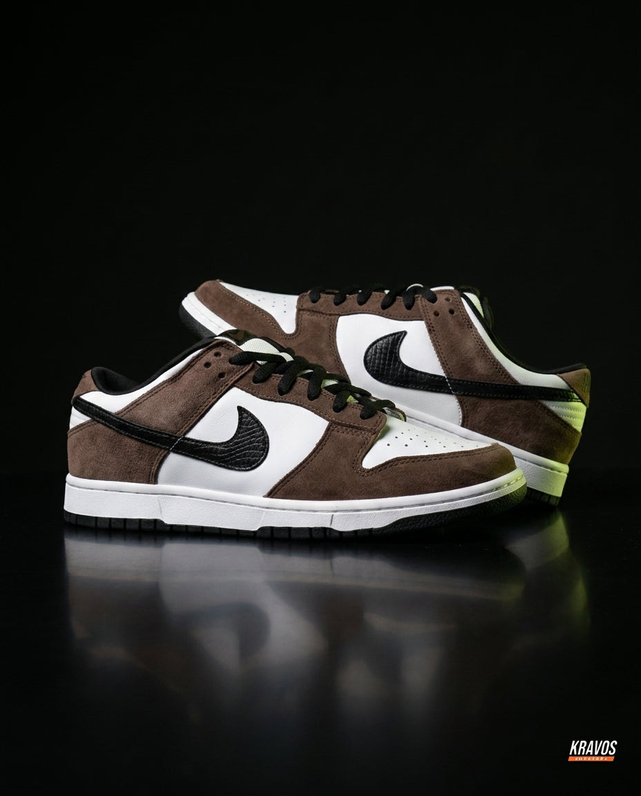 NK Leather Panelled Skate Trainer Mixed 2 Brown White Black
