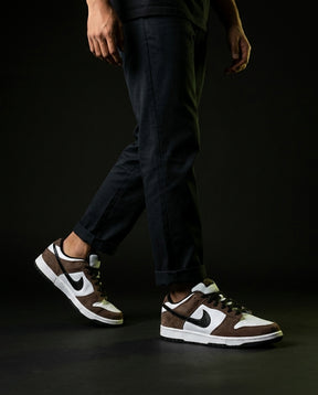 NK Leather Panelled Skate Trainer Mixed 2 Brown White Black