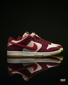NK Leather Panelled Skate Trainer Mixed 1 Burgundy Cream Red