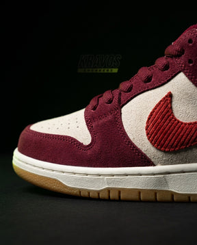 NK Leather Panelled Skate Trainer Mixed 1 Burgundy Cream Red
