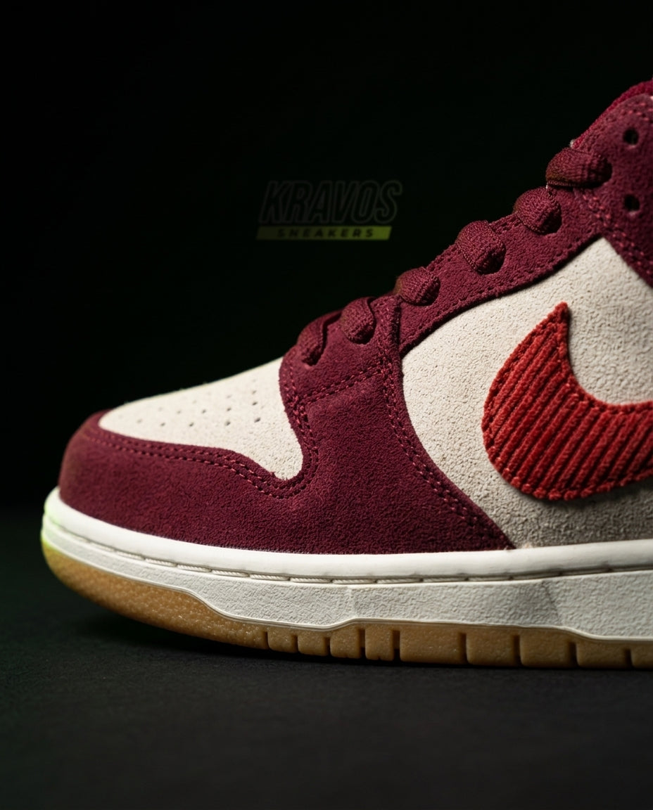 NK Leather Panelled Skate Trainer Mixed 1 Burgundy Cream Red