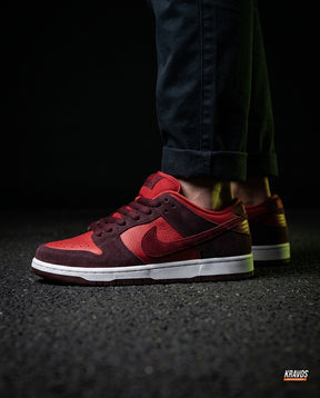 NK Leather Panelled Skate Trainer Mixed 2 Burgundy Red