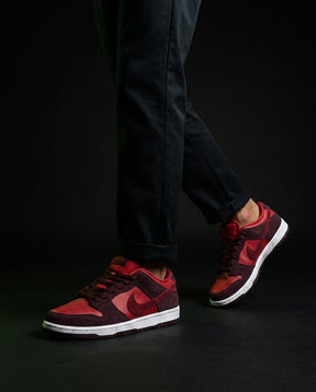 NK Leather Panelled Skate Trainer Mixed 2 Burgundy Red