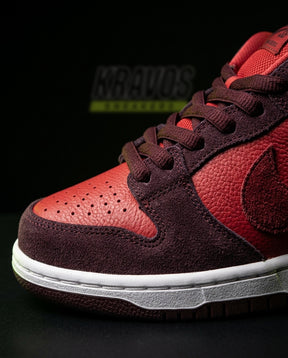 NK Leather Panelled Skate Trainer Mixed 2 Burgundy Red