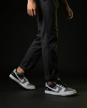 NK Leather Panelled Skate Trainer Mixed 1 Grey Black White