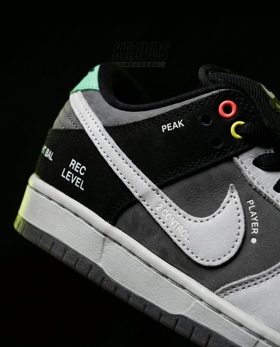 NK Leather Panelled Skate Trainer Mixed 1 Grey Black White
