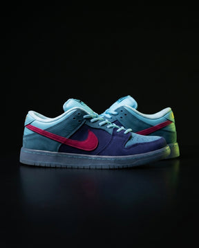 NK Leather Panelled Skate Trainer Mixed 2 Navy Blue Pink