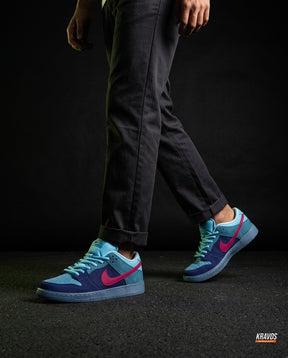 NK Leather Panelled Skate Trainer Mixed 2 Navy Blue Pink