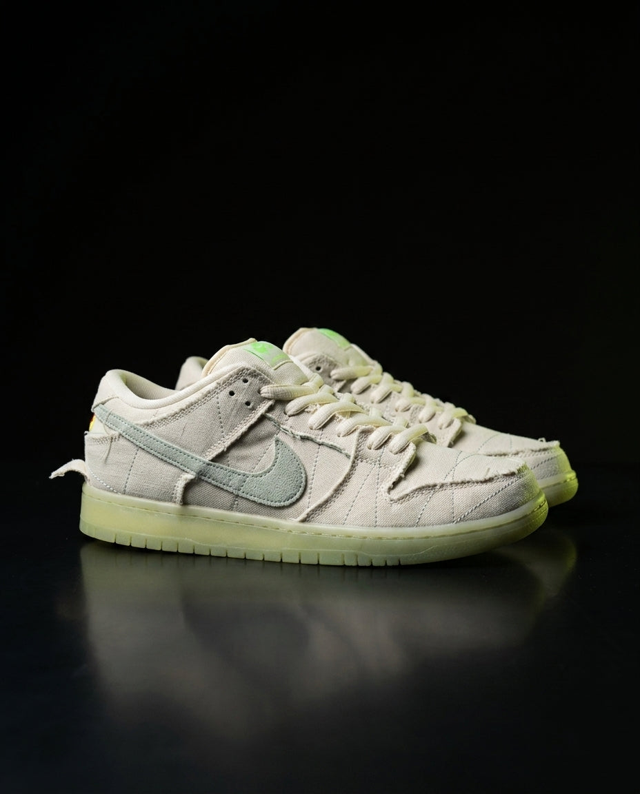 NK Leather Panelled Skate Trainer Mixed 2 Off White Mint