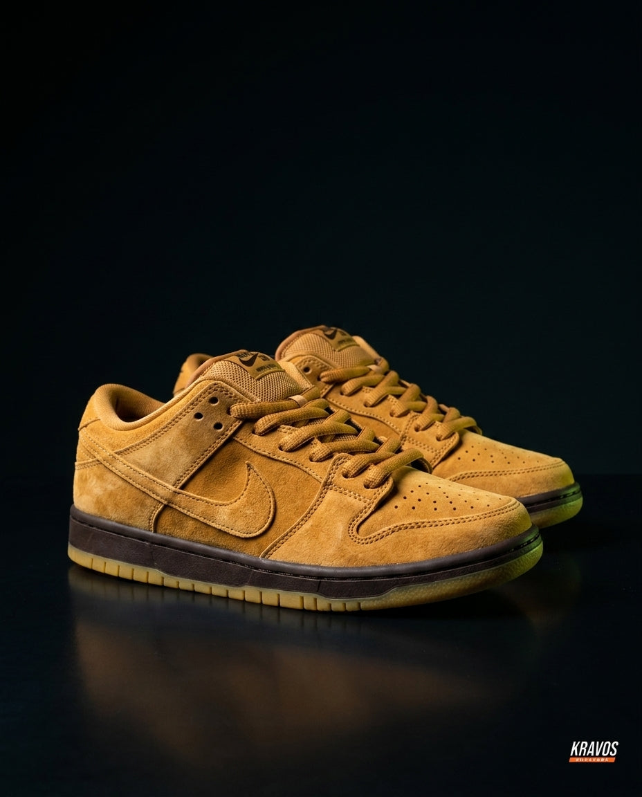 NK Leather Panelled Skate Trainer Mixed 2 Wheat Gum