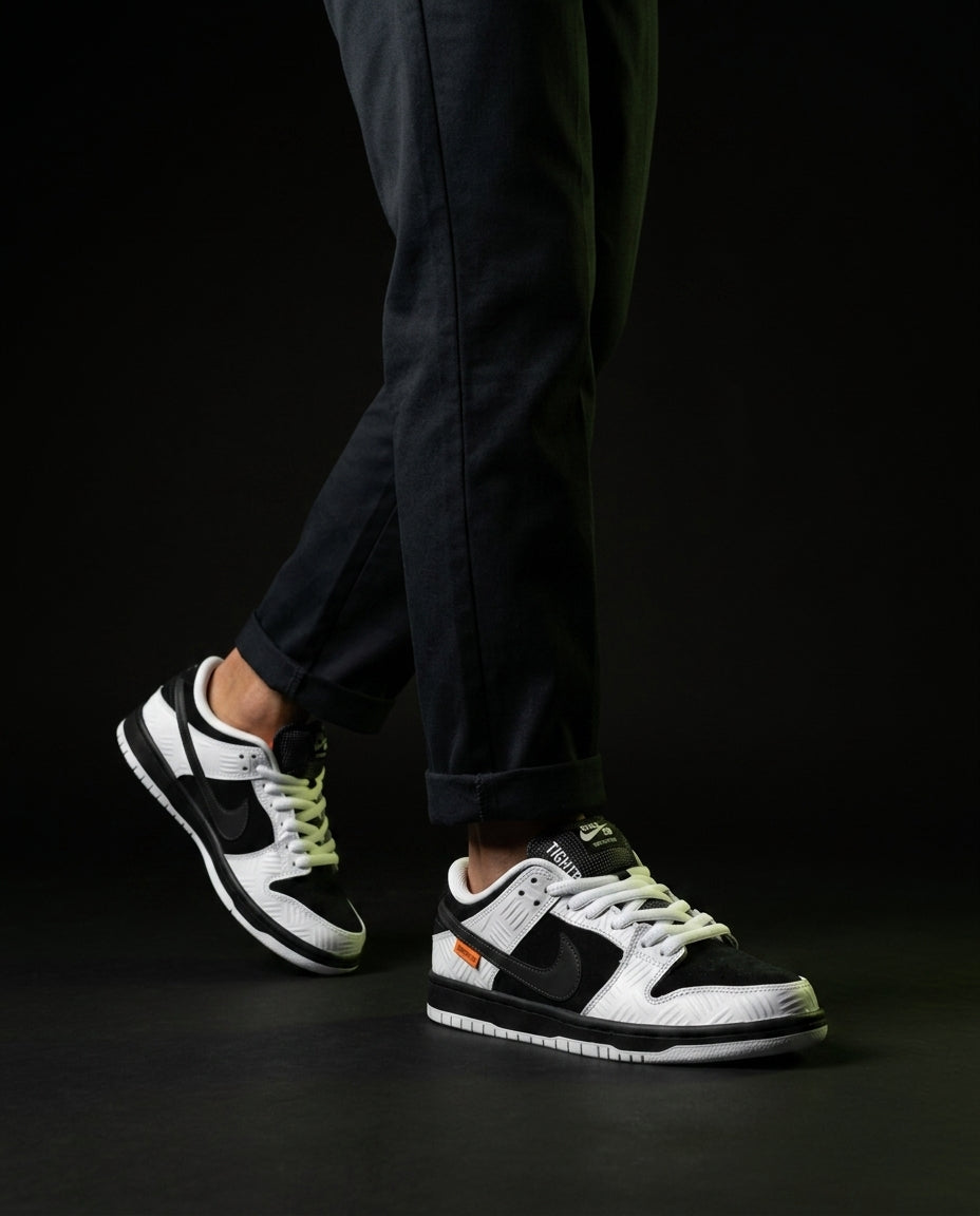 NK Leather Panelled Skate Trainer Mixed 1 White Black
