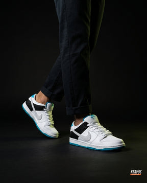 NK Leather Panelled Skate Trainer White White Black Blue