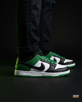 NK Leather Panelled Skate Trainer Mixed 1 White Black Green
