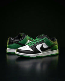 NK Leather Panelled Skate Trainer Mixed 1 White Black Green