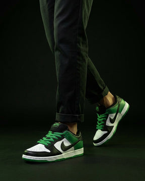 NK Leather Panelled Skate Trainer Mixed 1 White Black Green