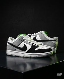 NK Leather Panelled Skate Trainer Mixed 1 White Black Grey
