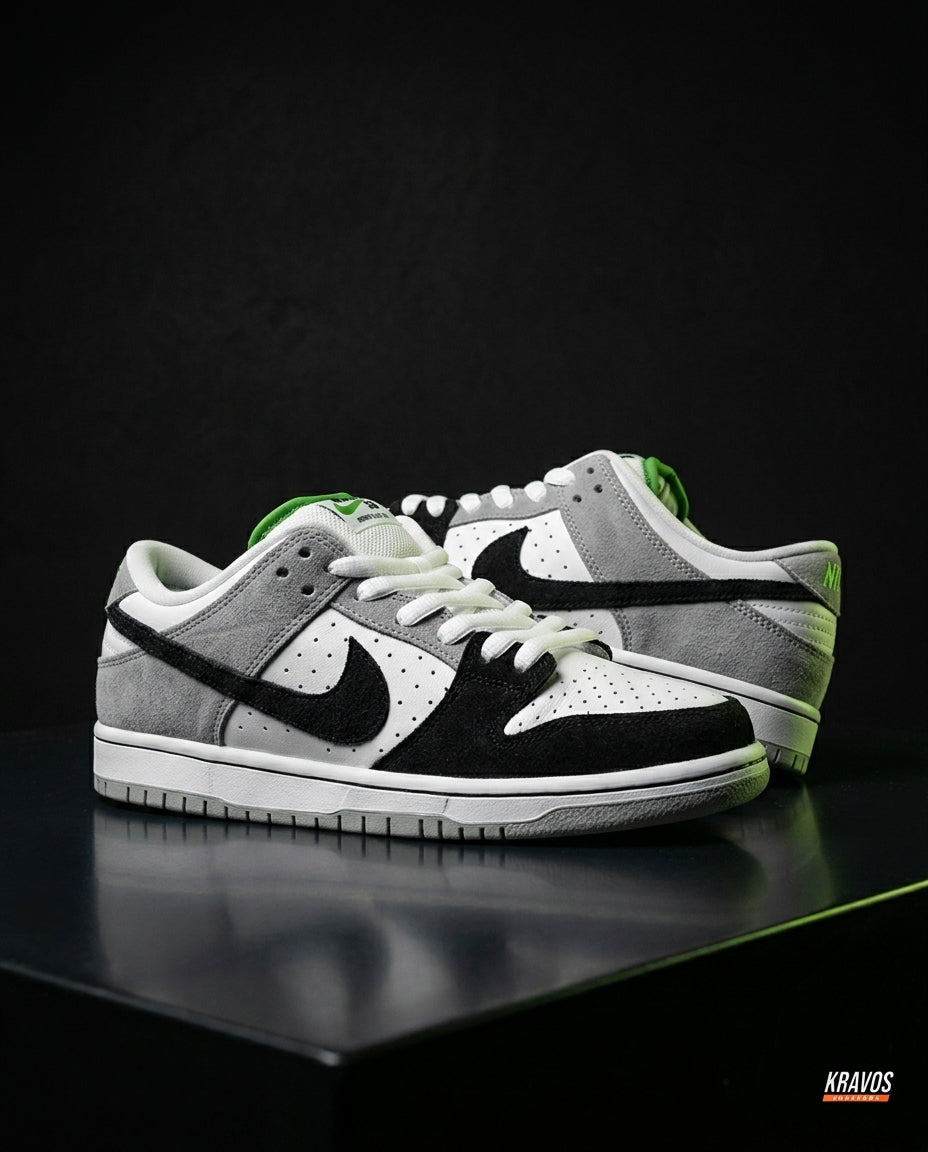 NK Leather Panelled Skate Trainer Mixed 1 White Black Grey