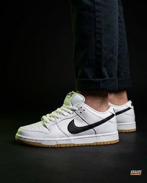 NK Leather Panelled Skate Trainer White White Black Gum