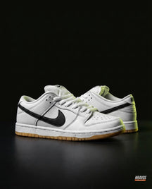 NK Leather Panelled Skate Trainer White White Black Gum