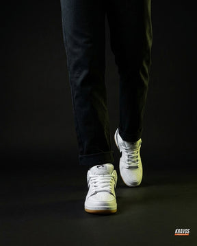 NK Leather Panelled Skate Trainer White White Black Gum