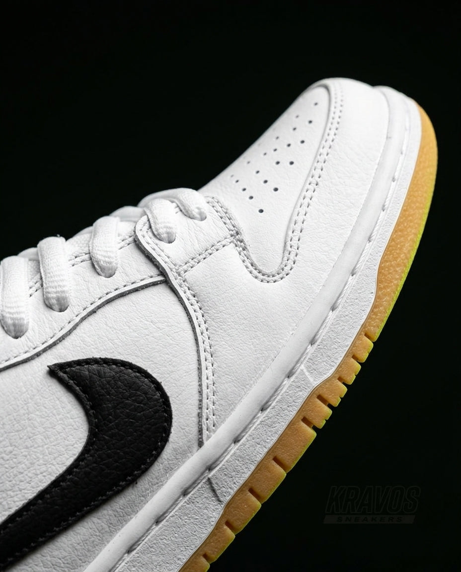 NK Leather Panelled Skate Trainer White White Black Gum