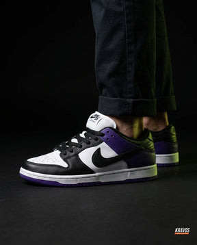 NK Leather Panelled Skate Trainer Mixed 1 White Black Purple