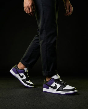 NK Leather Panelled Skate Trainer Mixed 1 White Black Purple