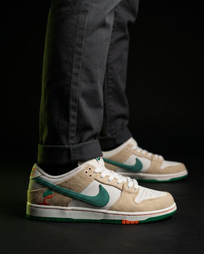 NK Leather Panelled Skate Trainer Mixed 2 White Khaki Green