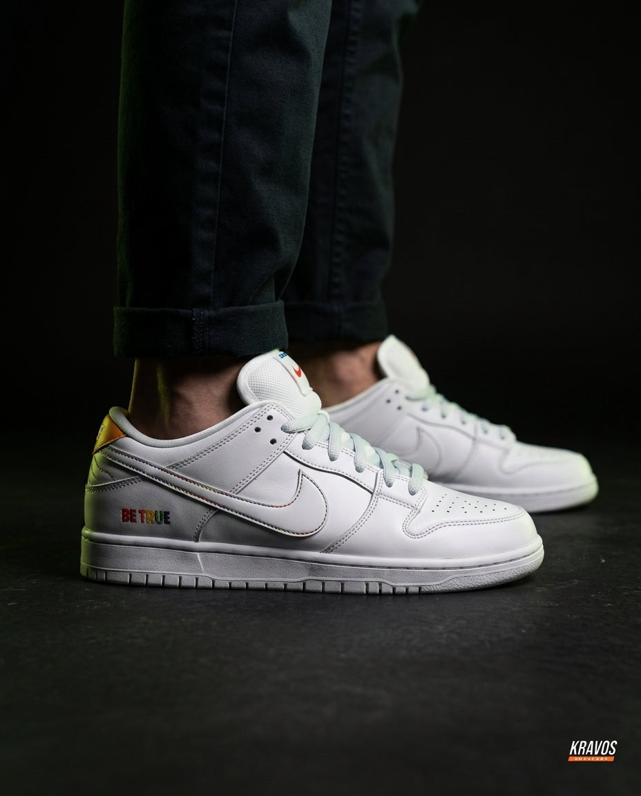 NK Leather Panelled Skate Trainer White White Multicolor