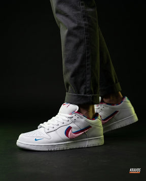 NK Leather Panelled Skate Trainer White White Pink Blue