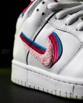 NK Leather Panelled Skate Trainer White White Pink Blue