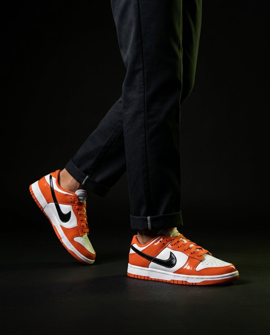 NK Leather Patent Panelled Court Trainer