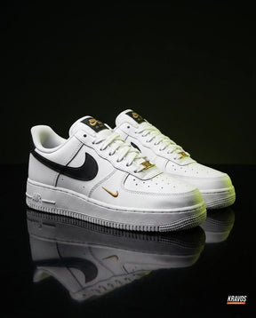 NK Leather Perforated-Toe Low Trainer White Black Gold