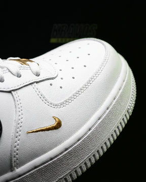 NK Leather Perforated-Toe Low Trainer White Black Gold