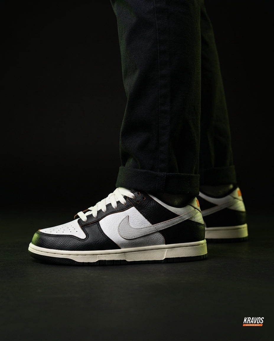 NK Leather Perforated-Toe Skate Trainer Black White